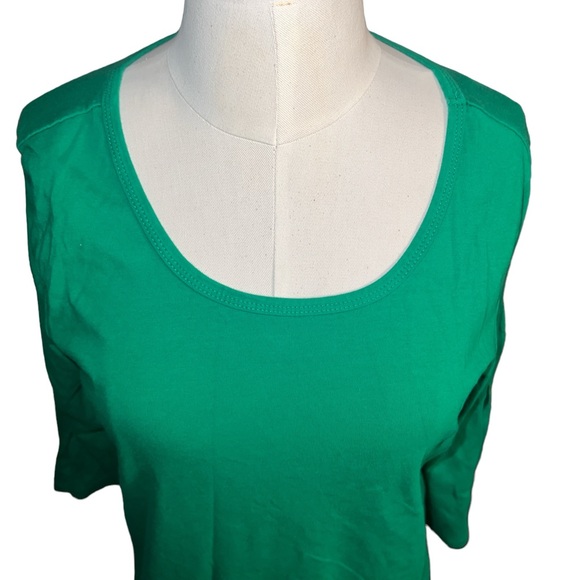 D&CO. | OPEN ARM 3/4 SLEEVE SCOOP NECK GREEN TUNIC XS - Picture 6 of 7